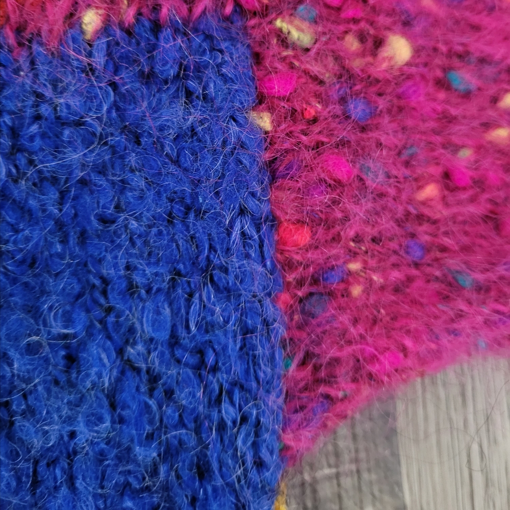 Vintage 90s Mohair Blend Colorblock Carole Little Sweater - Picture 7 of 10